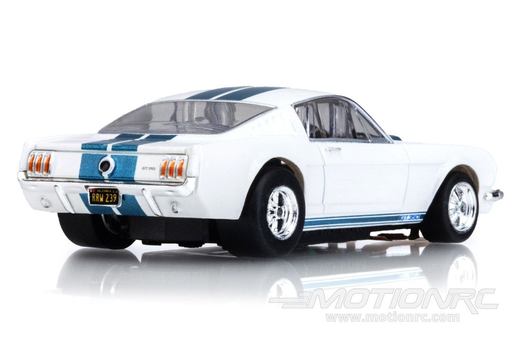 AFX Mega G+ HO Scale 1965 Shelby Mustang GT350 White/Blue Slot Car AFX22068