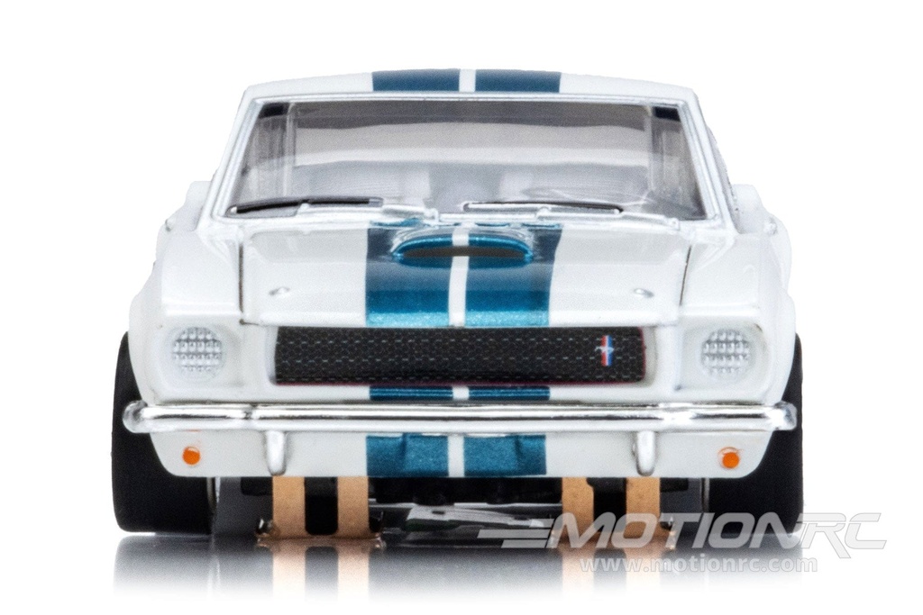 AFX Mega G+ HO Scale 1965 Shelby Mustang GT350 White/Blue Slot Car AFX22068