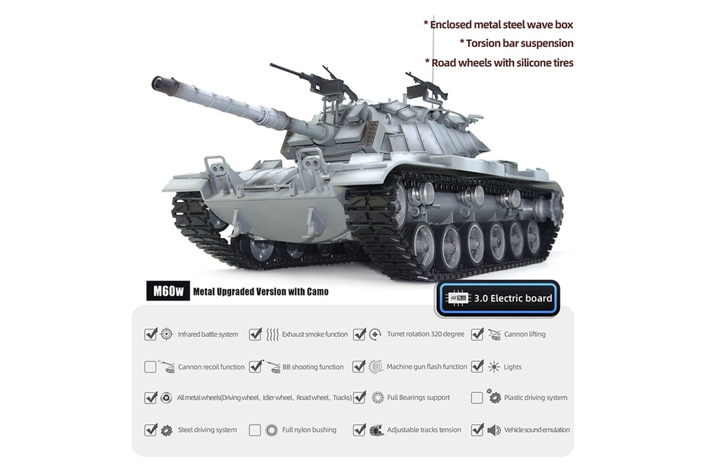 Tongde IDF M60 ERA Professional Plus Edition 1/16 Scale Battle Tank - RTR TDE1002-003