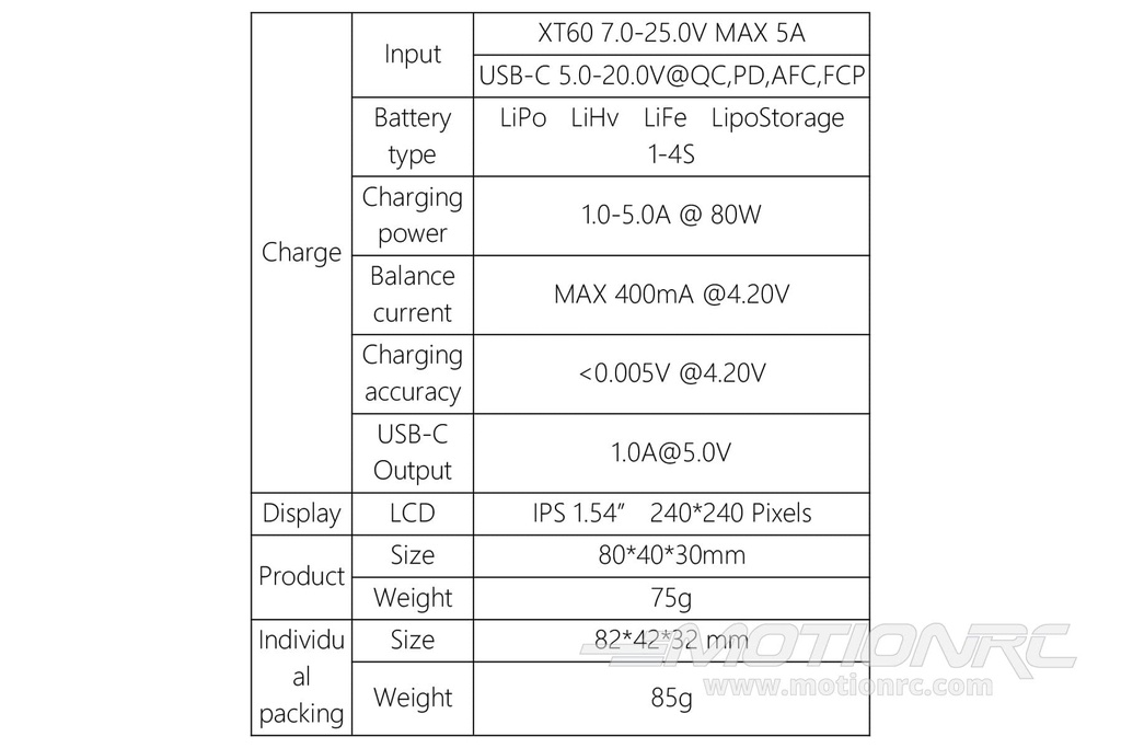 ToolkitRC M4 Pocket 80W 4 Cell (4S) LiPo DC Battery Charger TK11800