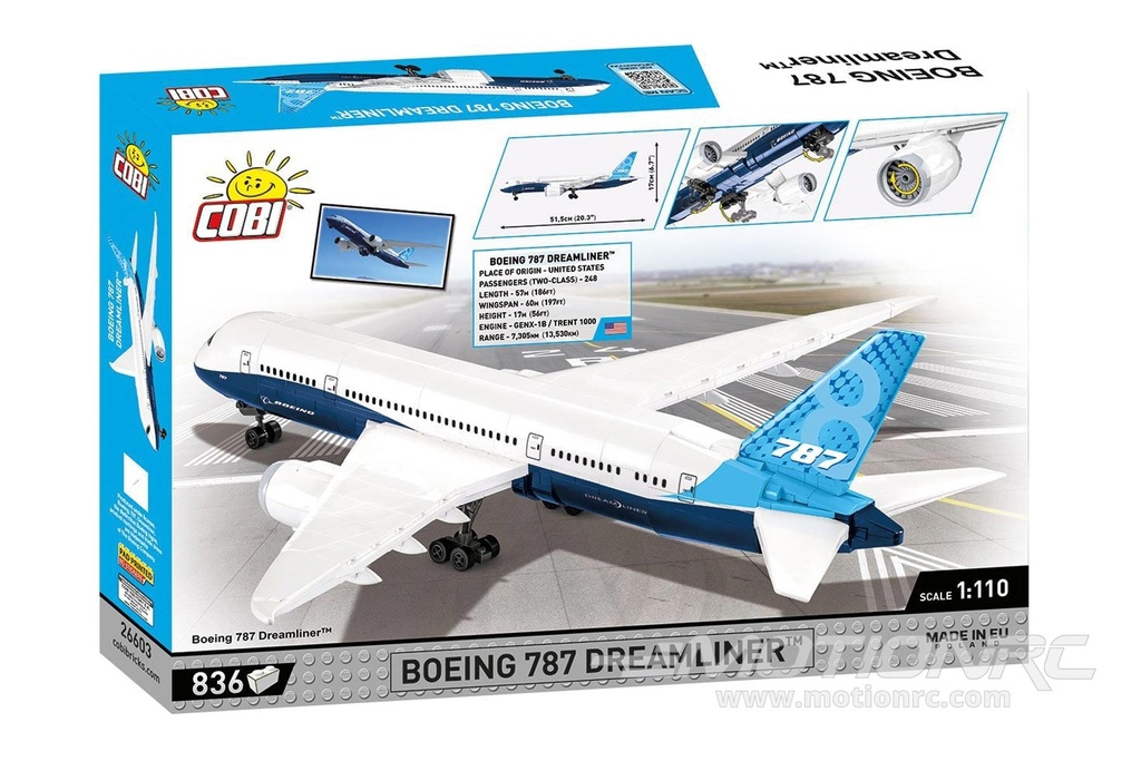 COBI Boeing 787-8 Dreamliner Passenger Jet 1:110 Scale Building Block Set COBI-26603