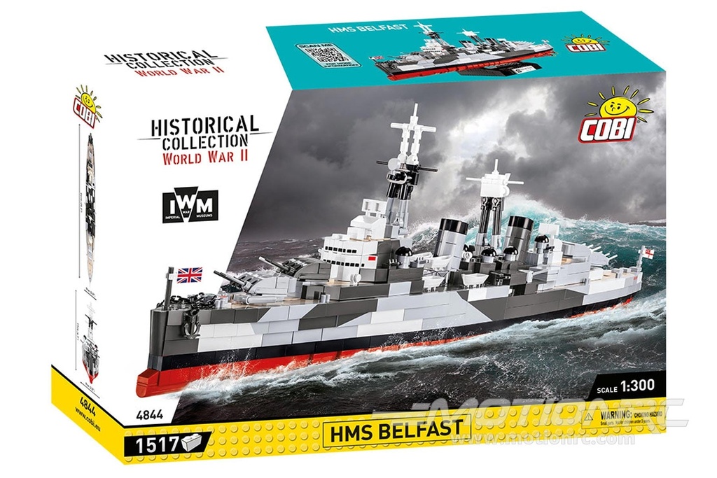 COBI UK Battleship HMS Belfast 1:300 Scale Building Block Set COBI-4844