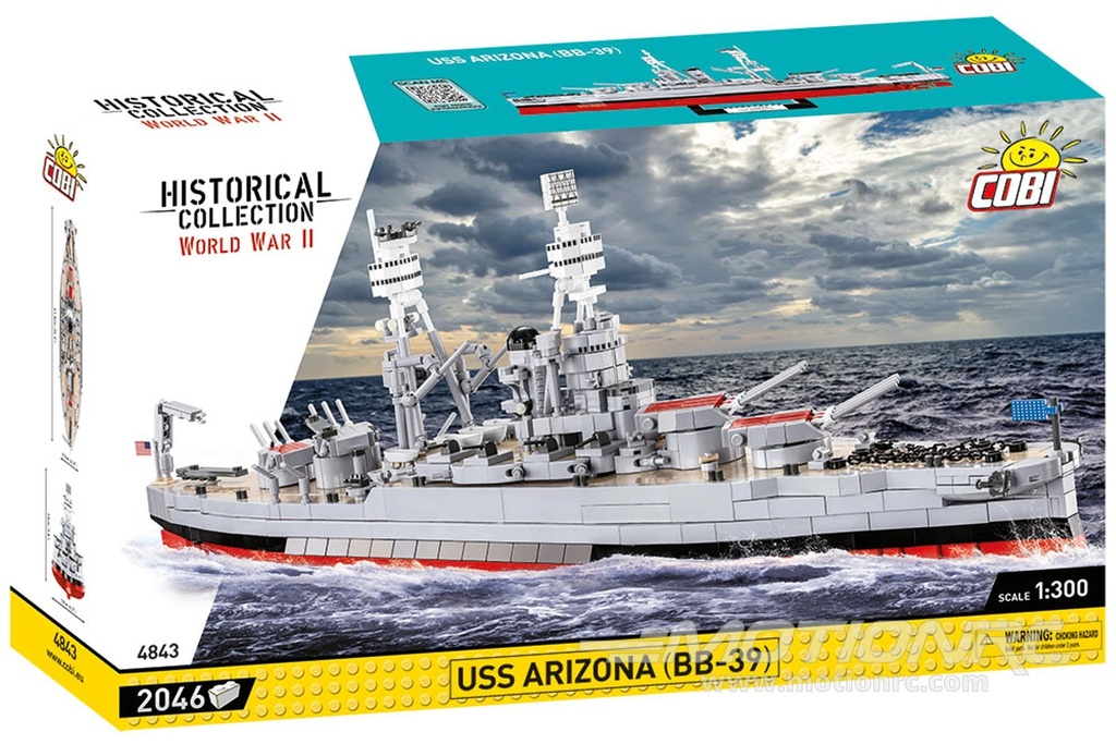 COBI US Battleship USS Arizona 1:300 Scale Building Block Set COBI-4843