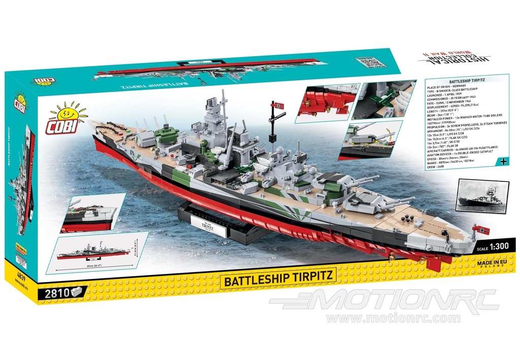 COBI Tirpitz Battleship 1:300 Scale  Building Block Set COBI-4839
