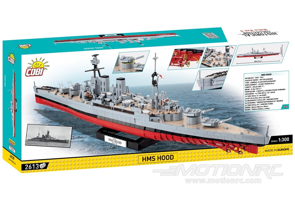 COBI HMS Hood 1:300 Scale Battle Cruiser Building Block Set COBI-4830