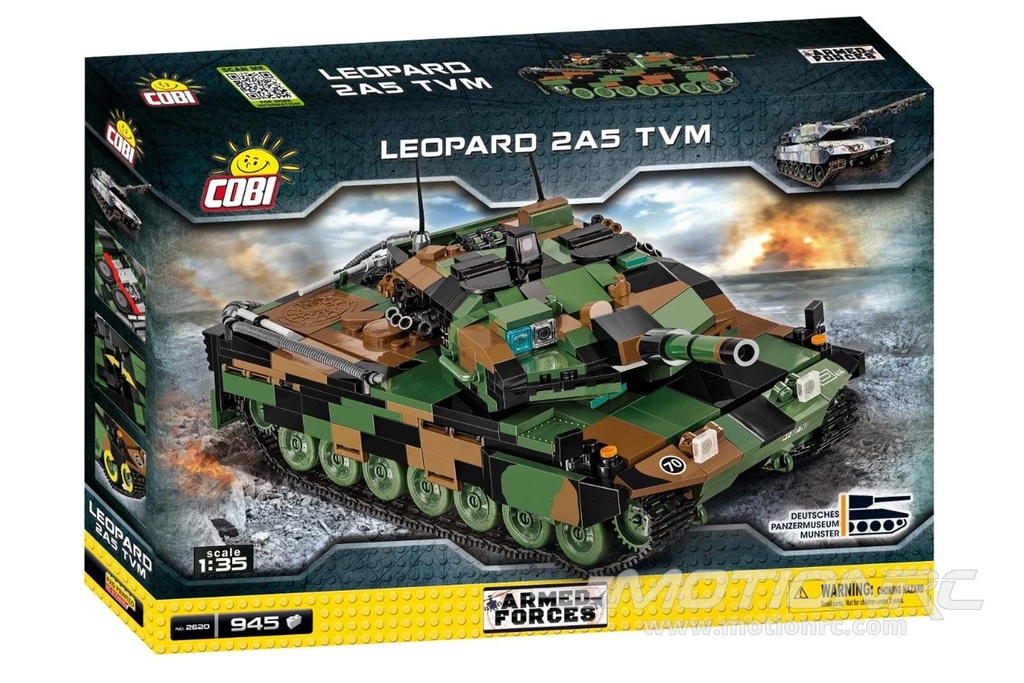 COBI Leopard 2A5 TVM 1:35 Scale Tank Building Block Set COBI-2620