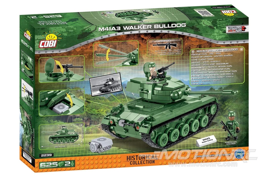 COBI M41A3 Walker Bulldog Light Tank Building Block Set COBI-2239