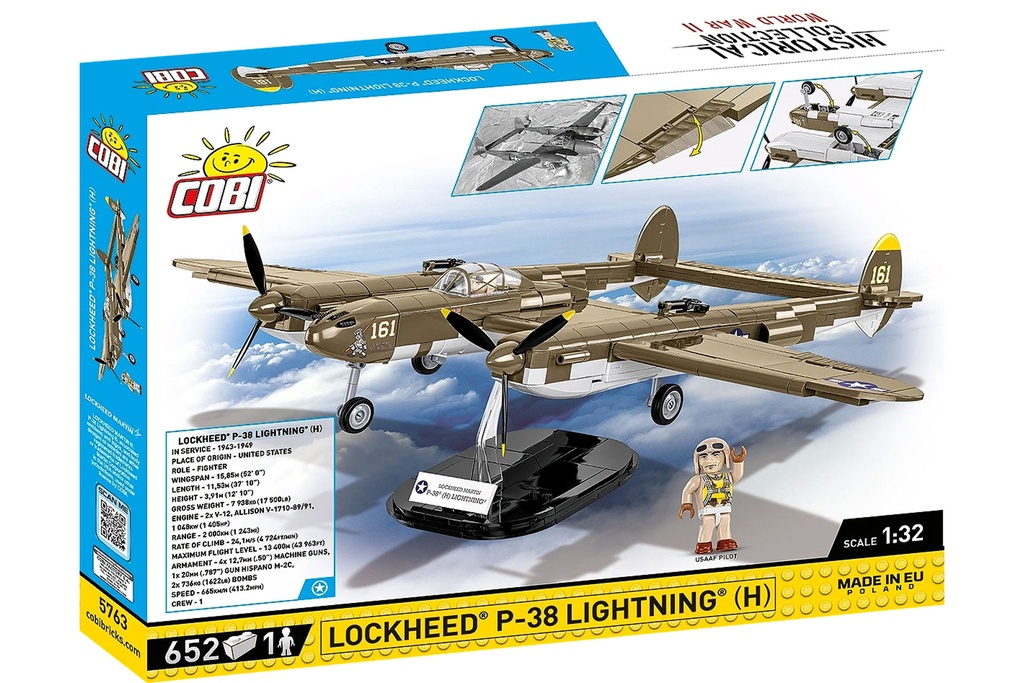 COBI Lockheed P-38H Lightning 1:32 Scale Building Block Set