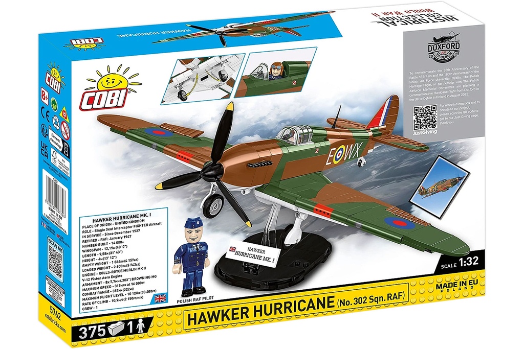 COBI Hawker Hurricane (No.302 Sqn.RAF) 1:32 Scale Building Block Set