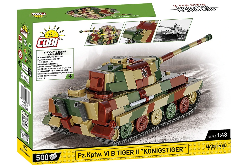 COBI Pz.Kpfw. VI B Tiger II Königstiger Tank 1:48 Scale Building Block Set