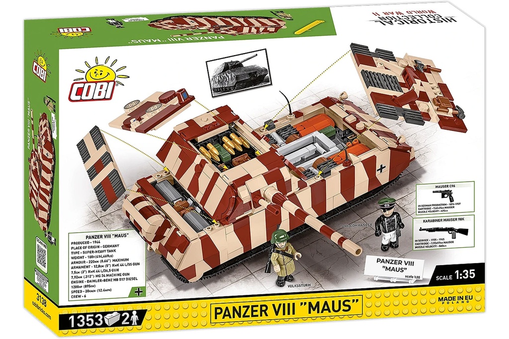 COBI Panzer VIII Maus Tank 1:35 Scale Building Block Set