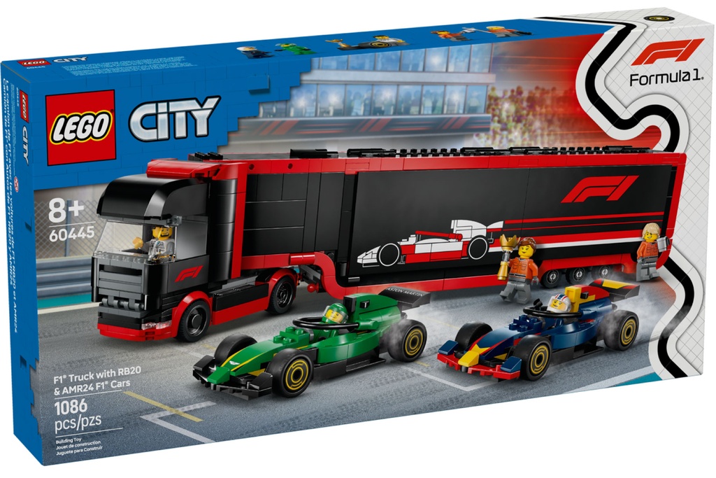 LEGO City F1® Truck with RB20 & AMR24 F1® Cars