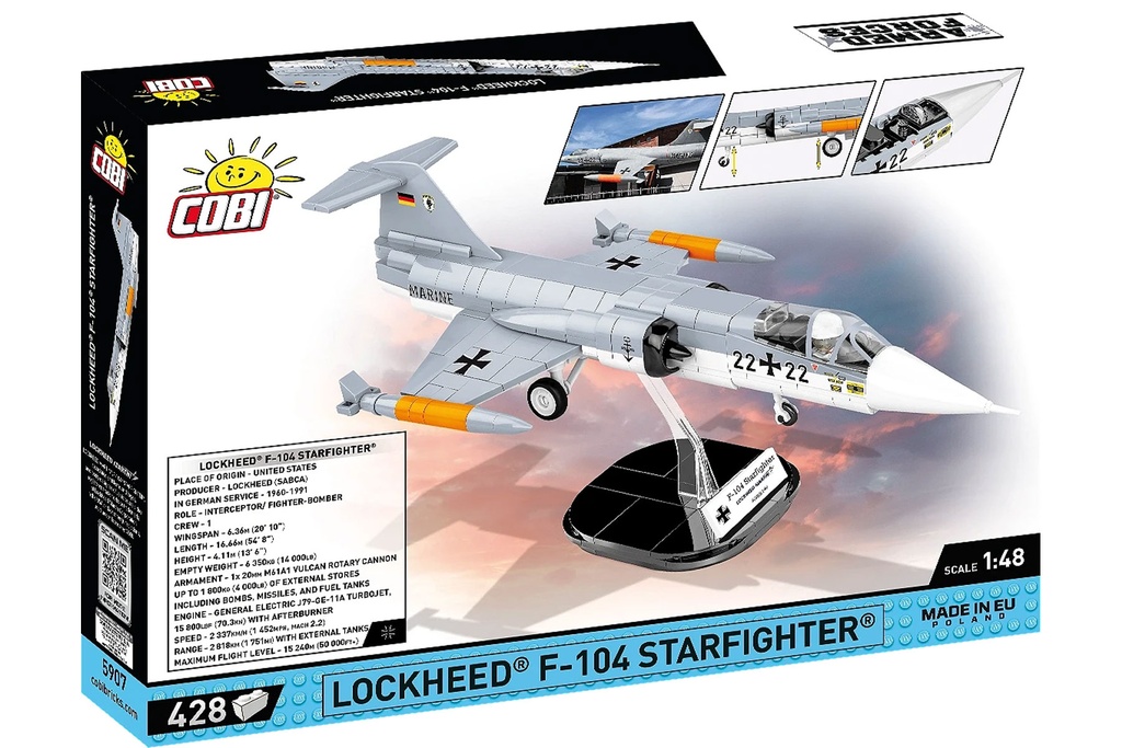 COBI Lockheed F-104 Starfighter "JaboG 33 Squadron" 1:48 Scale Building Block Set
