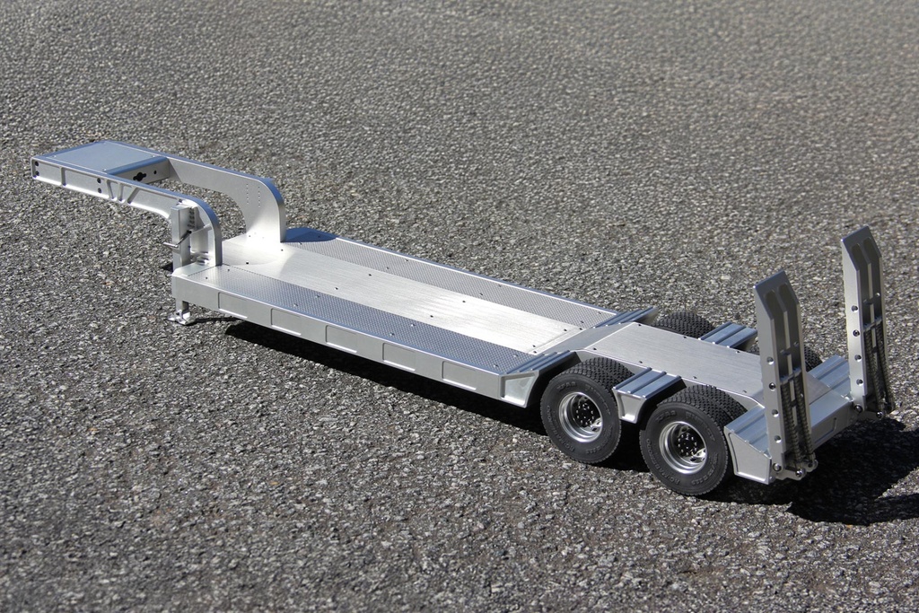 Double Eagle 1/14 Scale Metal Double-Axle Flatbed Lowboy Trailer - KIT