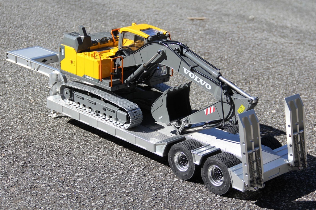 Double Eagle 1/14 Scale Metal Double-Axle Flatbed Lowboy Trailer - KIT