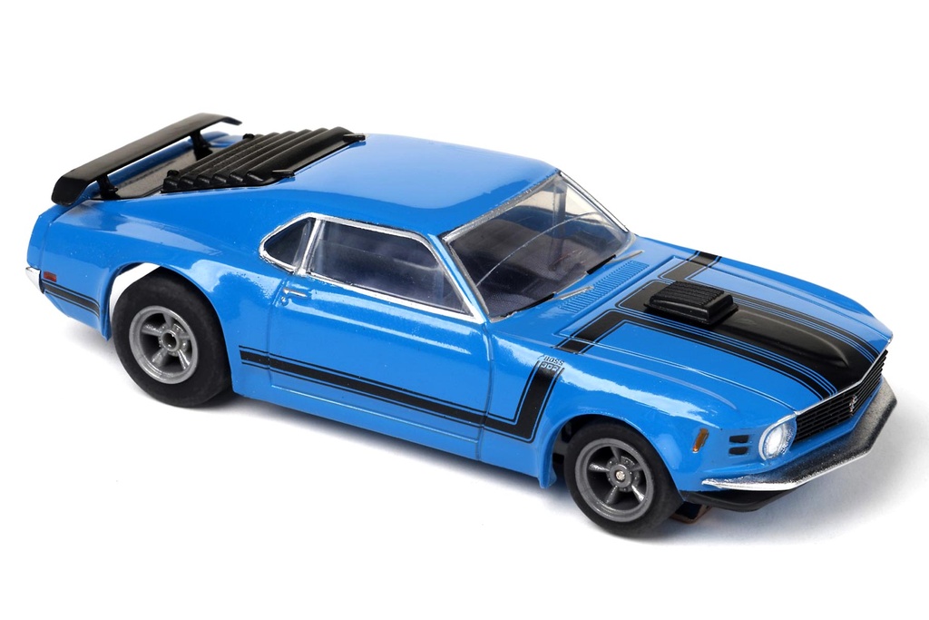 AFX Mega G+ HO Scale Mustang Boss 302 – Blue Slot Car