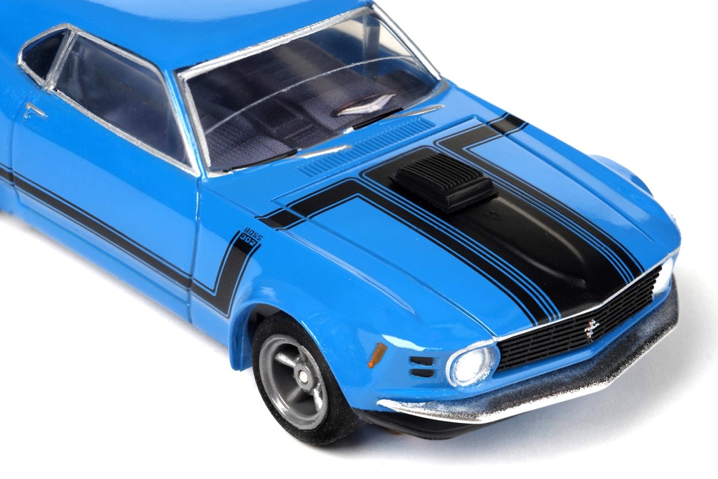 AFX Mega G+ HO Scale Mustang Boss 302 – Blue Slot Car