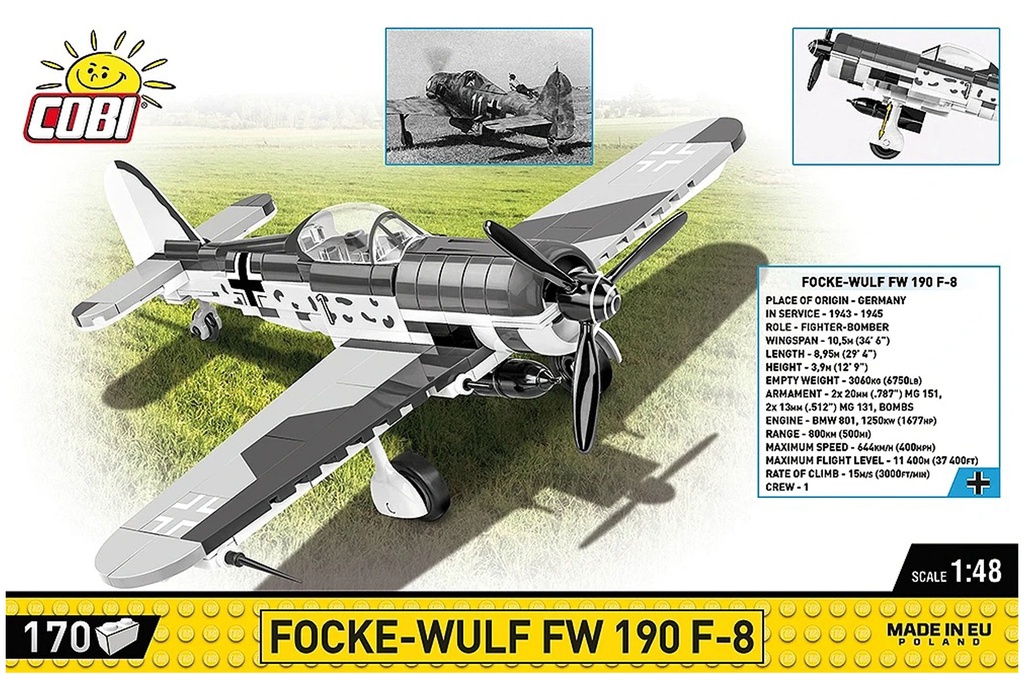 COBI Focke-Wulf FW 190 F-8 Fighter 1:48 Scale Building Block Set 