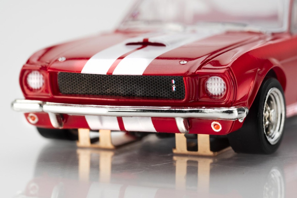 AFX Mega G+ HO Scale 1966 Shelby GT350 Red/White Stripes Slot Car