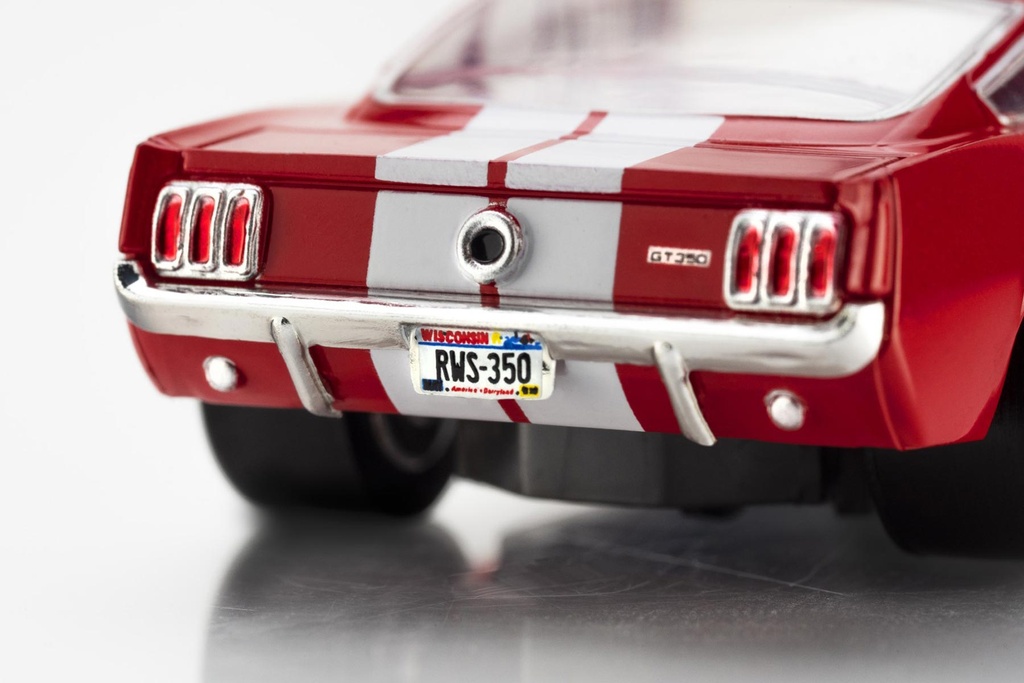 AFX Mega G+ HO Scale 1966 Shelby GT350 Red/White Stripes Slot Car