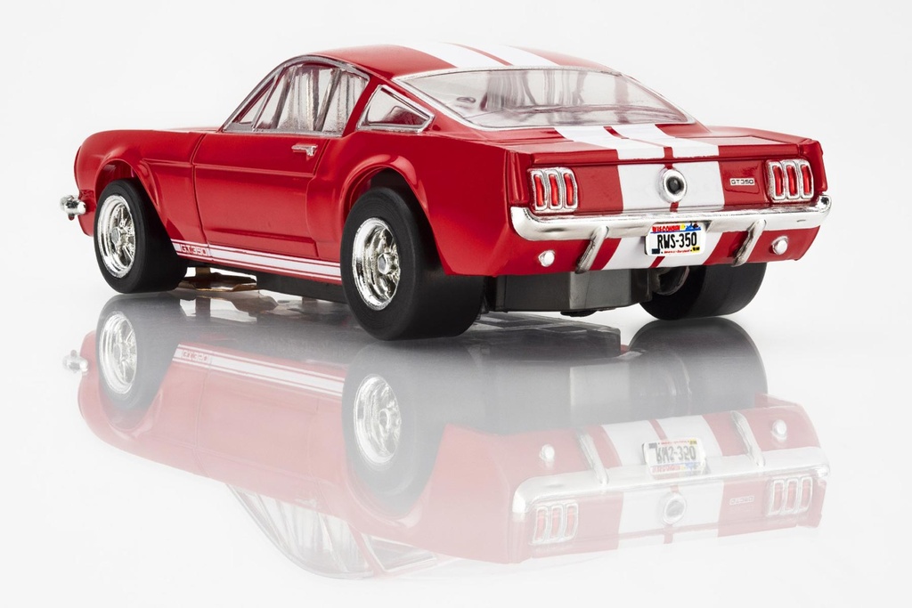 AFX Mega G+ HO Scale 1966 Shelby GT350 Red/White Stripes Slot Car