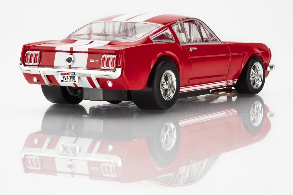 AFX Mega G+ HO Scale 1966 Shelby GT350 Red/White Stripes Slot Car