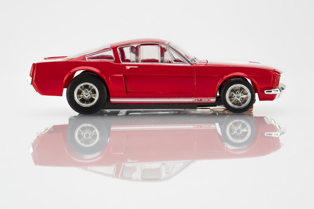 AFX Mega G+ HO Scale 1966 Shelby GT350 Red/White Stripes Slot Car