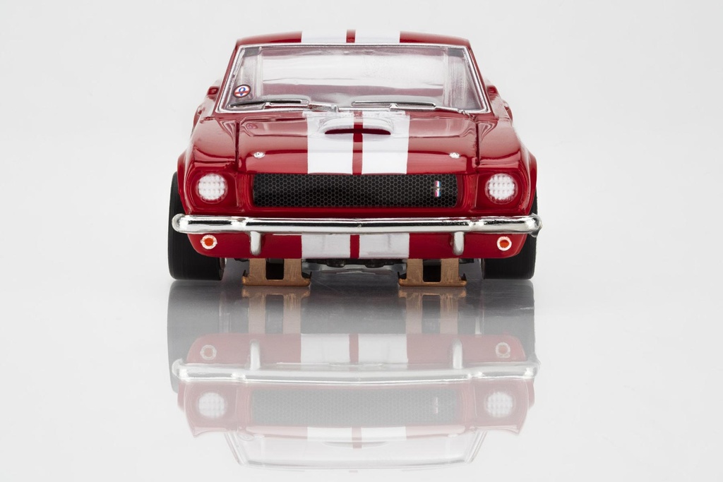 AFX Mega G+ HO Scale 1966 Shelby GT350 Red/White Stripes Slot Car
