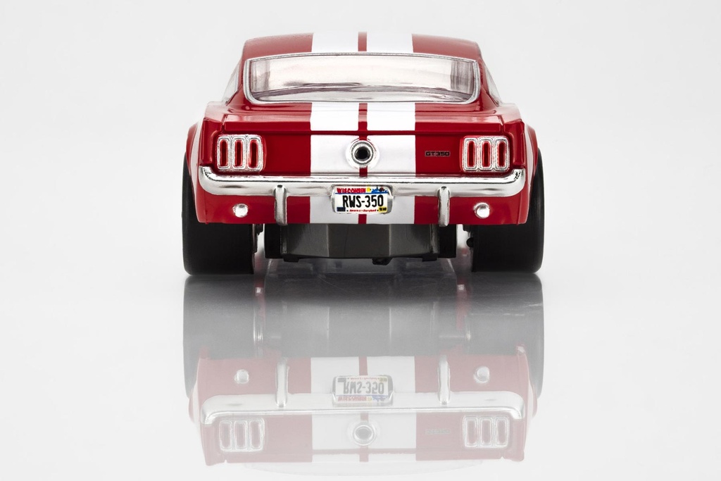 AFX Mega G+ HO Scale 1966 Shelby GT350 Red/White Stripes Slot Car