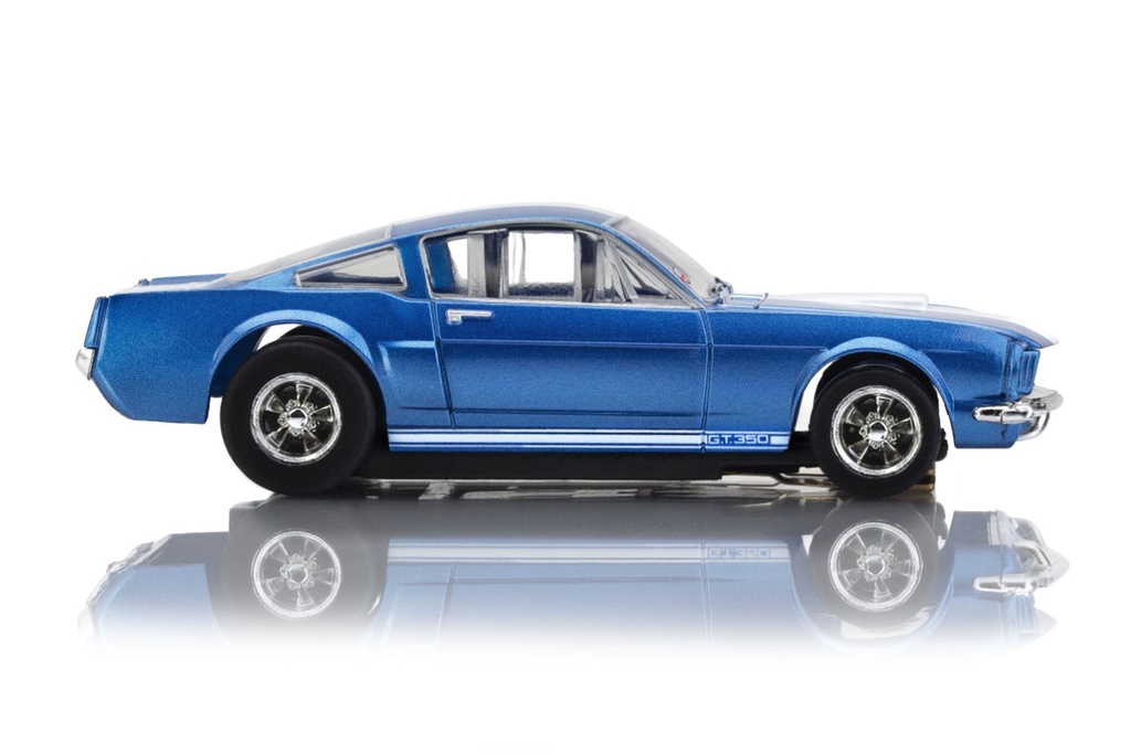 AFX Mega G+ HO Scale 1966 Shelby GT350 Blue/White Stripes Slot Car