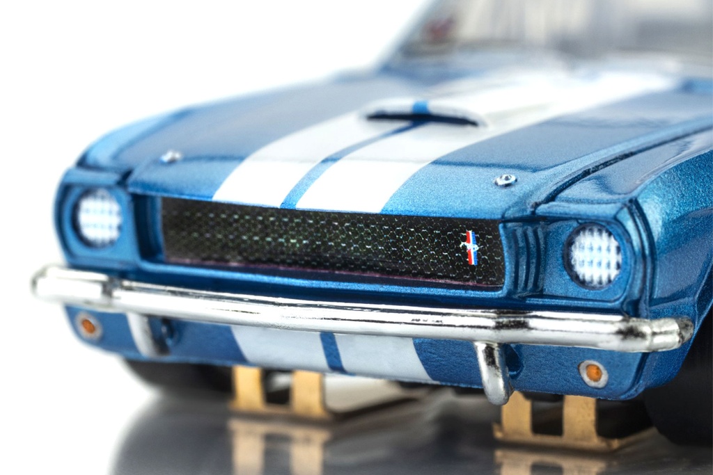 AFX Mega G+ HO Scale 1966 Shelby GT350 Blue/White Stripes Slot Car