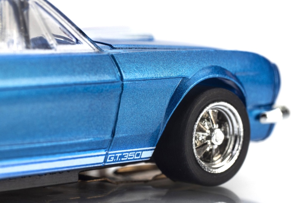 AFX Mega G+ HO Scale 1966 Shelby GT350 Blue/White Stripes Slot Car