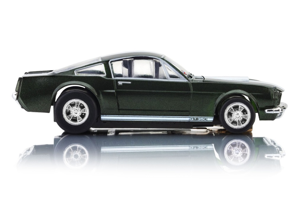 AFX Mega G+ HO Scale 1966 Shelby GT350 Ivy Green/White Stripes Slot Car