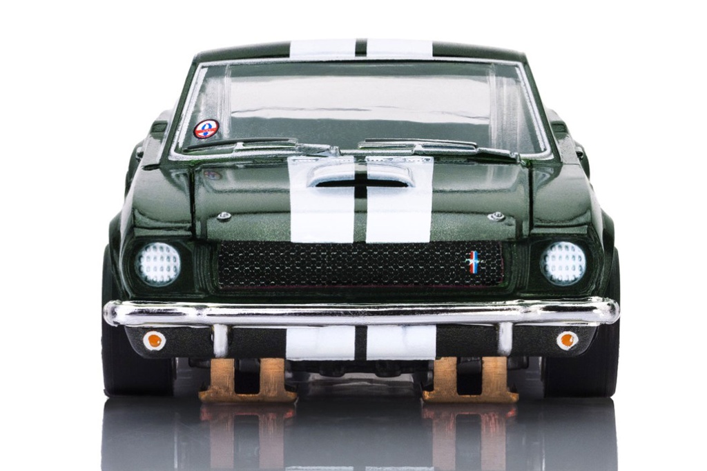 AFX Mega G+ HO Scale 1966 Shelby GT350 Ivy Green/White Stripes Slot Car