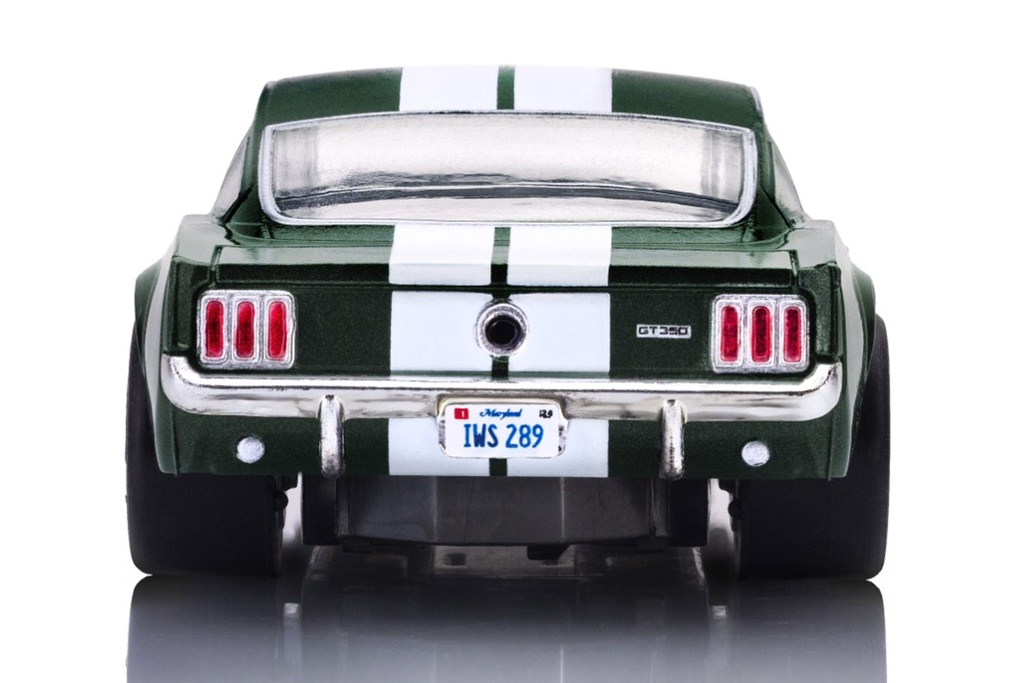 AFX Mega G+ HO Scale 1966 Shelby GT350 Ivy Green/White Stripes Slot Car