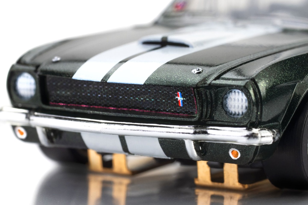 AFX Mega G+ HO Scale 1966 Shelby GT350 Ivy Green/White Stripes Slot Car