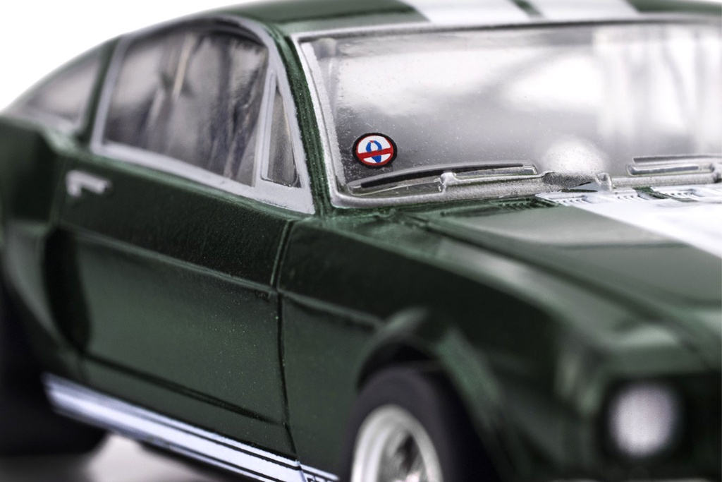 AFX Mega G+ HO Scale 1966 Shelby GT350 Ivy Green/White Stripes Slot Car