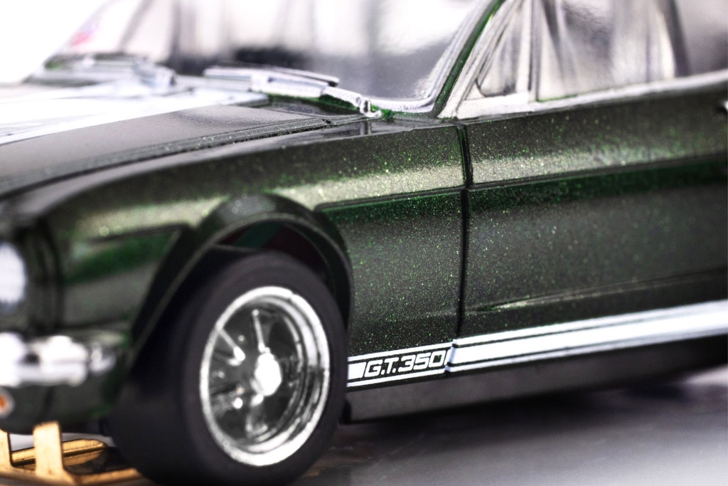 AFX Mega G+ HO Scale 1966 Shelby GT350 Ivy Green/White Stripes Slot Car