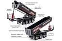 Huina 1/18 Scale Black Dump Truck Trailer - RTR