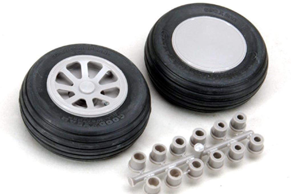 Robart 69.8mm (2.75") x 22.2mm Treaded Polyurethane Wheels for Multiple Axle Sizes (2 Pack)