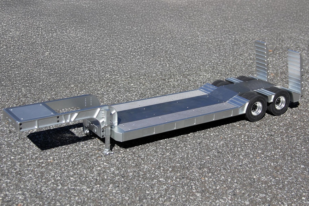 Double Eagle 1/14 Scale Metal Double-Axle Flatbed Lowboy Trailer - KIT