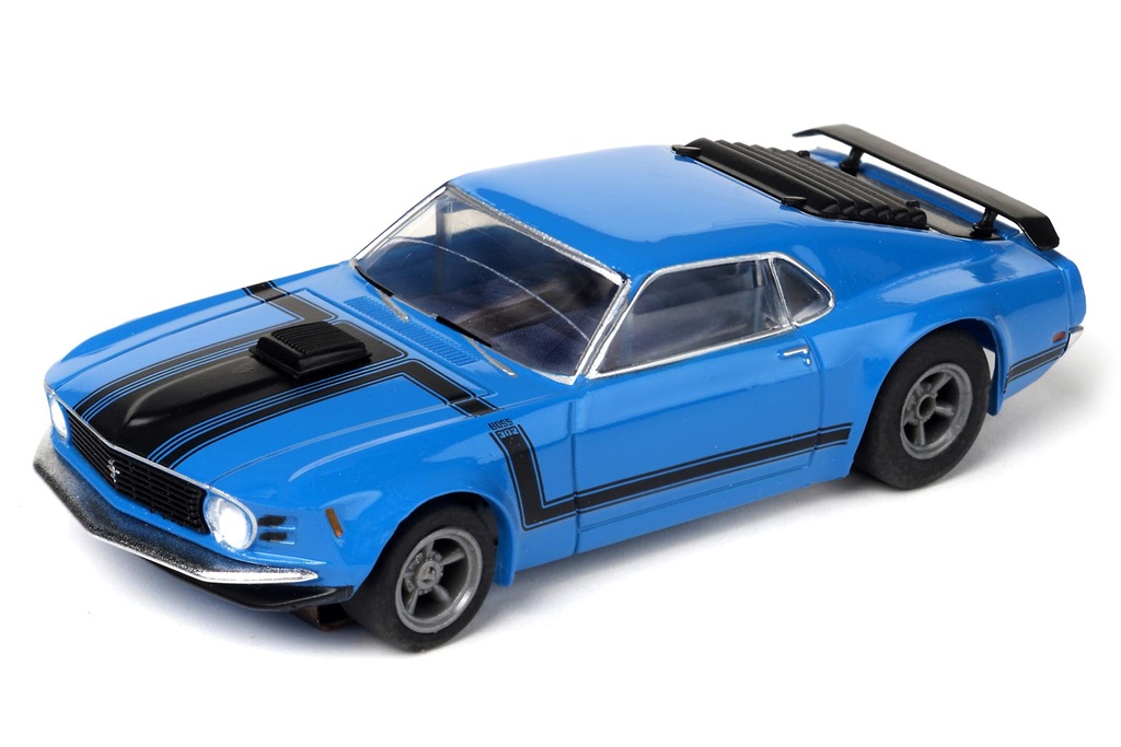 AFX Mega G+ HO Scale Mustang Boss 302 – Blue Slot Car