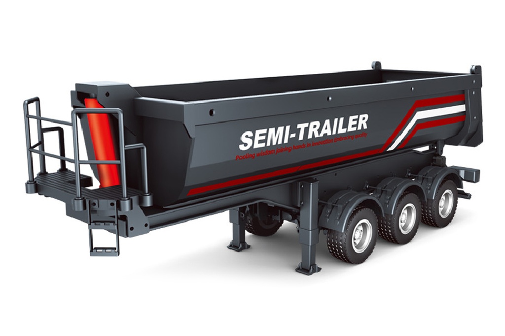 Huina 1/18 Scale Black Dump Truck Trailer - RTR