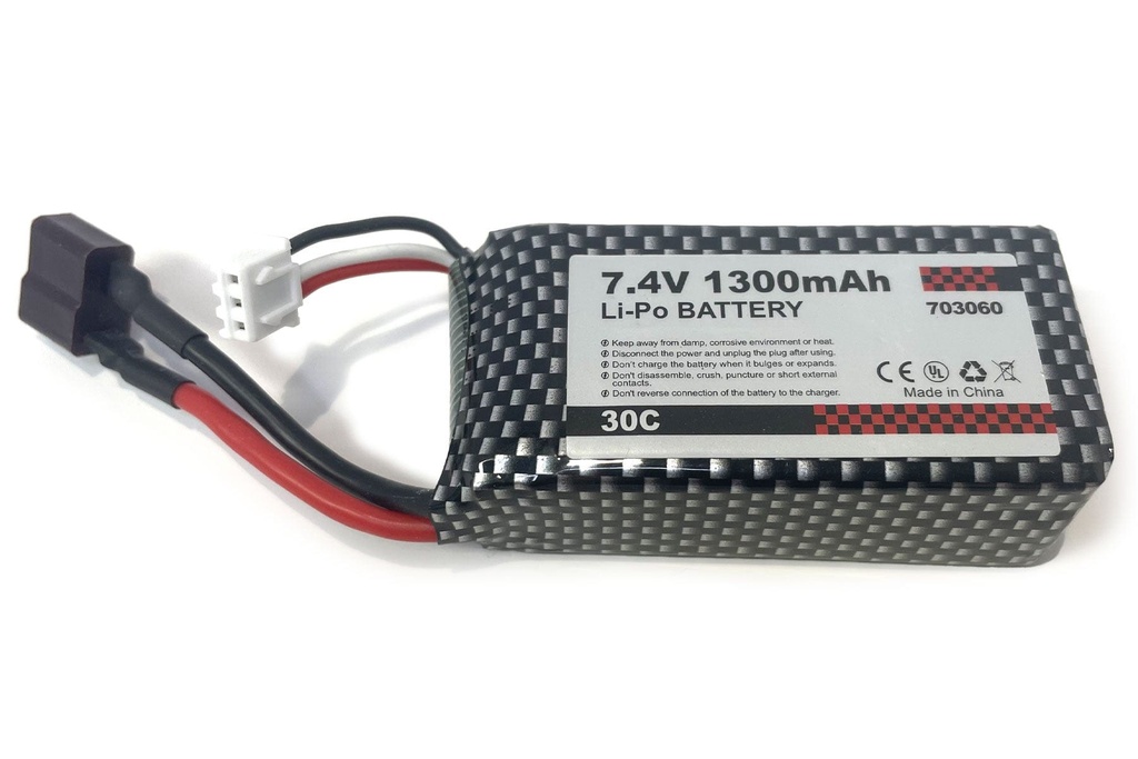 Primus 1300mAh 2S 7.4V Li-ion Battery with T Connector