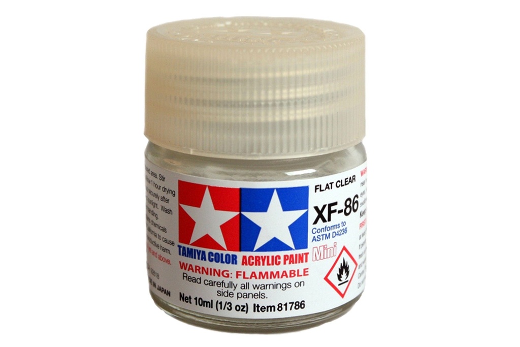Tamiya Acrylic Mini XF-86 Flat Clear 10ml Bottle