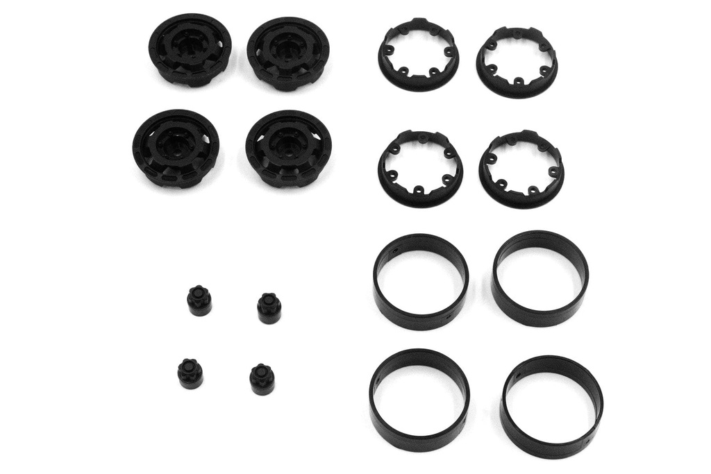 Hobby Plus 1/18 Scale CR18P Black Truck 1.2” Bead Lock Wheel Set