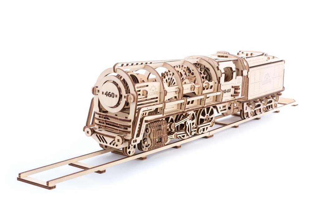 UGears Locomotive with Tender Mechanical 3D Wooden Model Kit