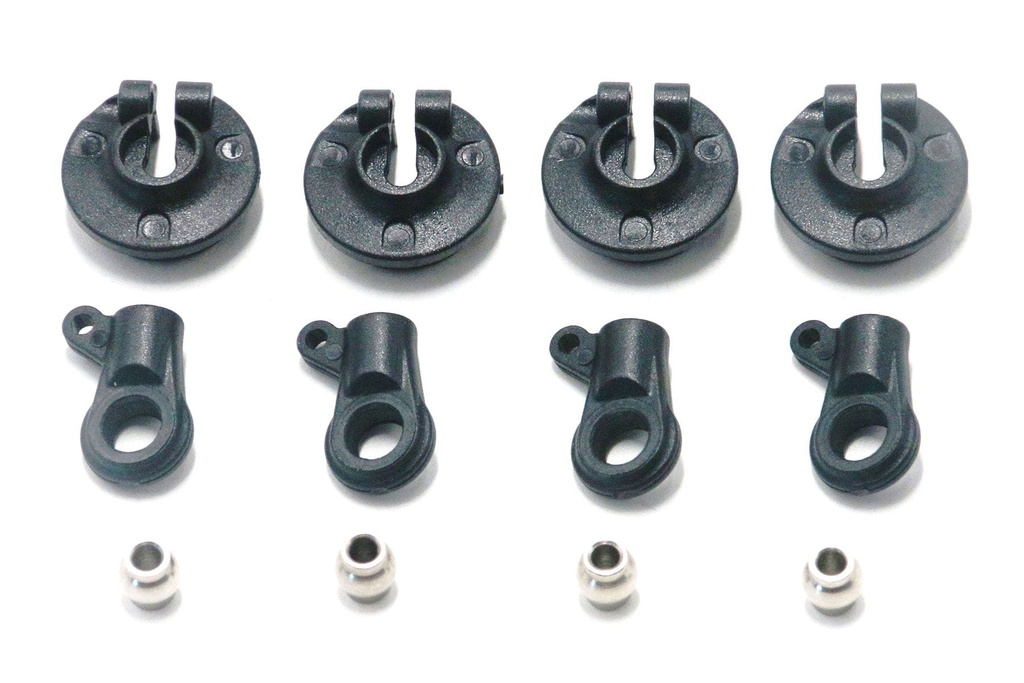 Primus 1/7 Scale Truck Shock Rod Ends, Pivot Balls, and Spring Cup Set (4)