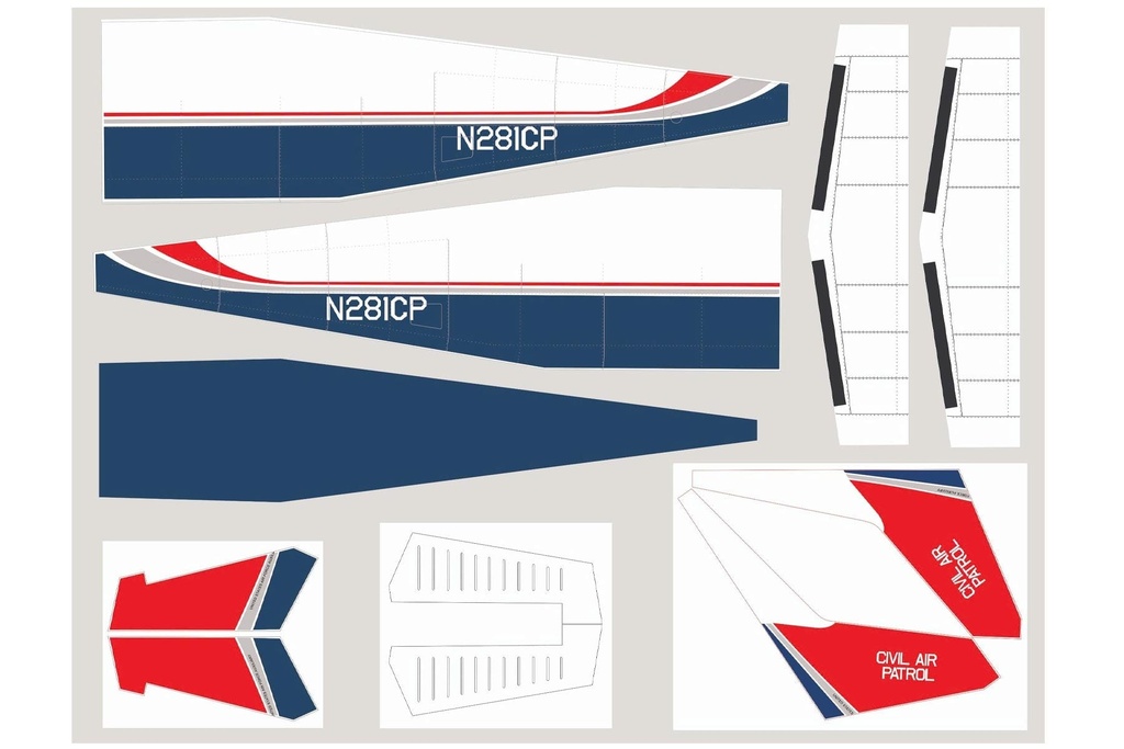 Nexa 1720mm CE-172 Skyhawk Covering Set - Fuselage and Tail