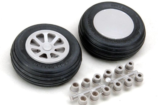 [ROB111] Robart 57.1mm (2.25") x 22.2mm Treaded Polyurethane Wheels for Multiple Axle Sizes (2 Pack)